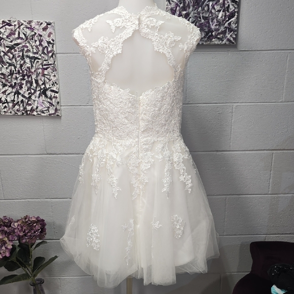 Elegant White Lace Wedding Dress - Picture 12 of 16